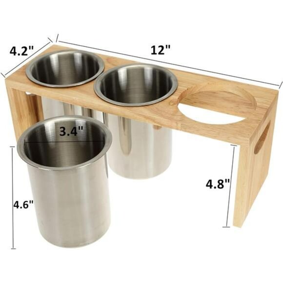 Stainless Steel Silverware Holder Utensil Organizer Flatware Caddy with Tray - Picture 3 of 8